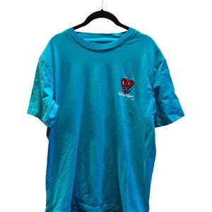 Keith Haring Turquoise Tee with Red Heart Patch